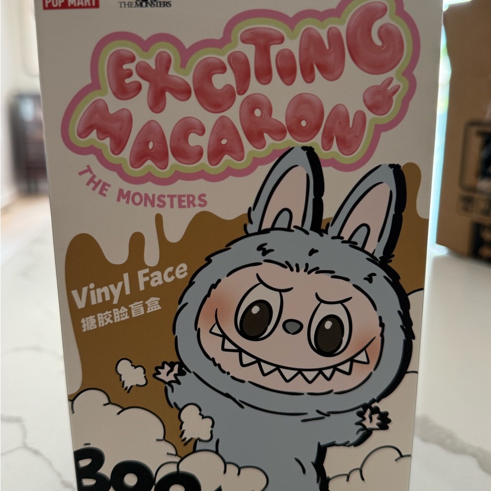 Exciting Macaron Vinyl Face Toy Labubu Sesame Bean, Soymilk and Green Grape.